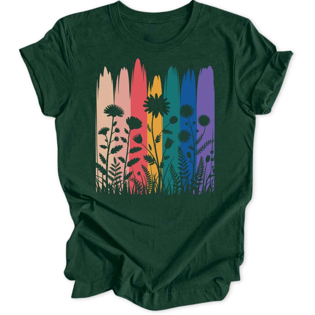 Rainbow Flowers Unisex T-Shirt - Wild Spirit
