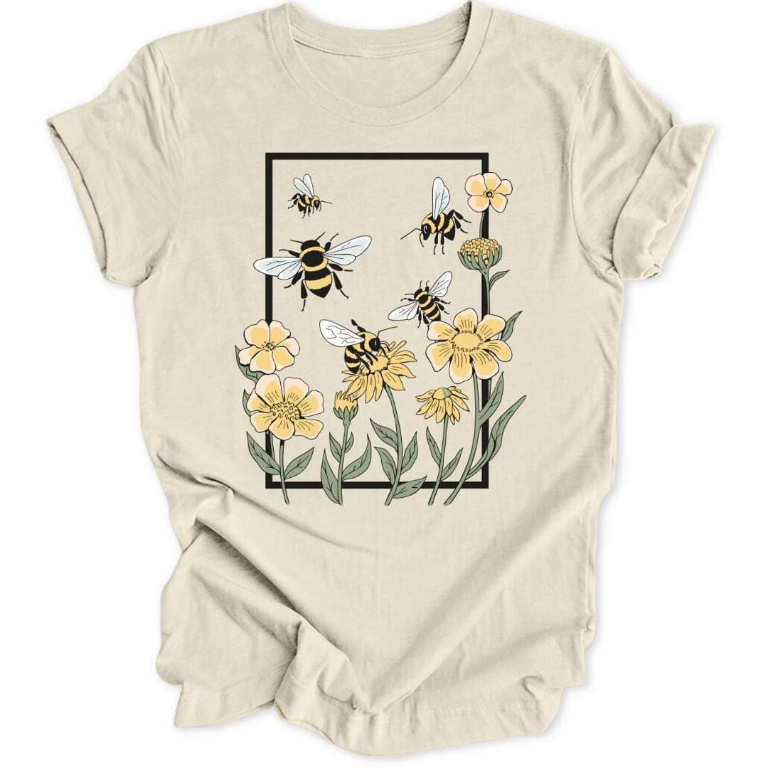 Rectangle Bees T-Shirt T-Shirt Natur / S
