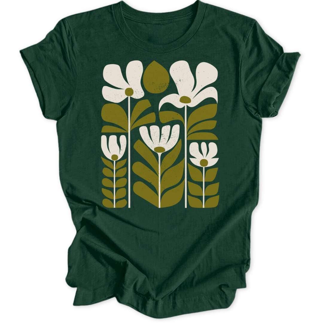 Retro Garten T-Shirt T-Shirt Waldgrün / S