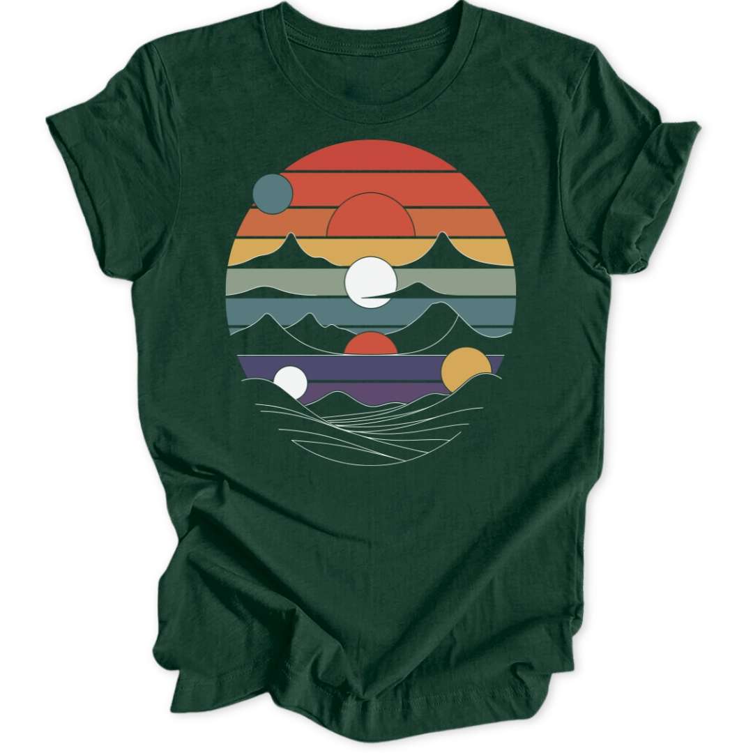 Retro View Unisex T-Shirt T-Shirt Waldgrün / S
