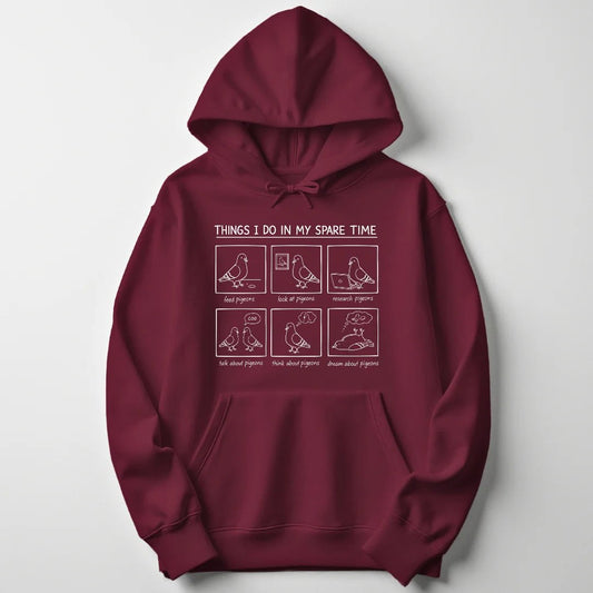 Spare Time Pigeons Unisex Hoodie - Wild Spirit