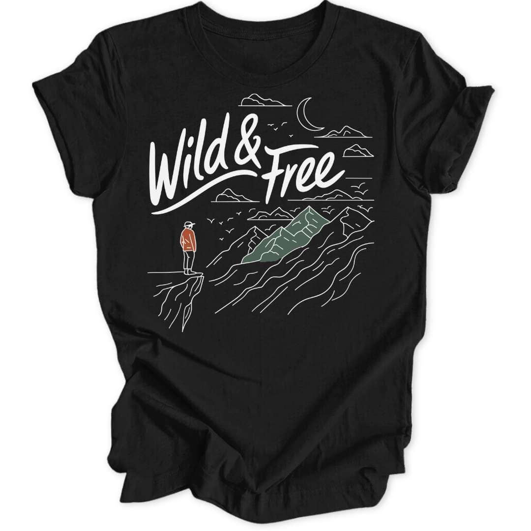 Wild & Free Minimalist T-Shirt T-Shirt Black / S