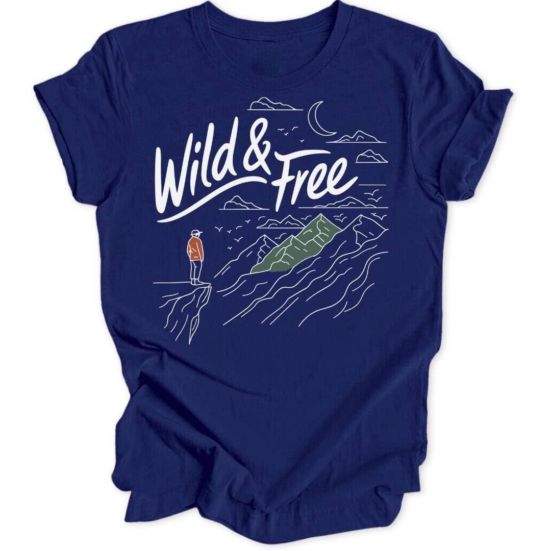 Wild & Free Minimalist T-Shirt T-Shirt Navy / S