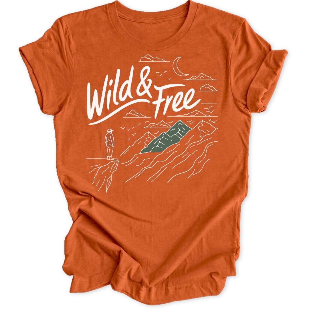 Wild & Free Minimalist T-Shirt T-Shirt Orange / S