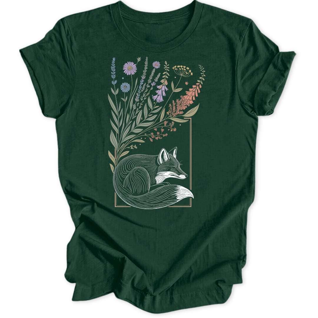 Wild Within Fuchs Unisex T-Shirt T-Shirt Waldgrün / S