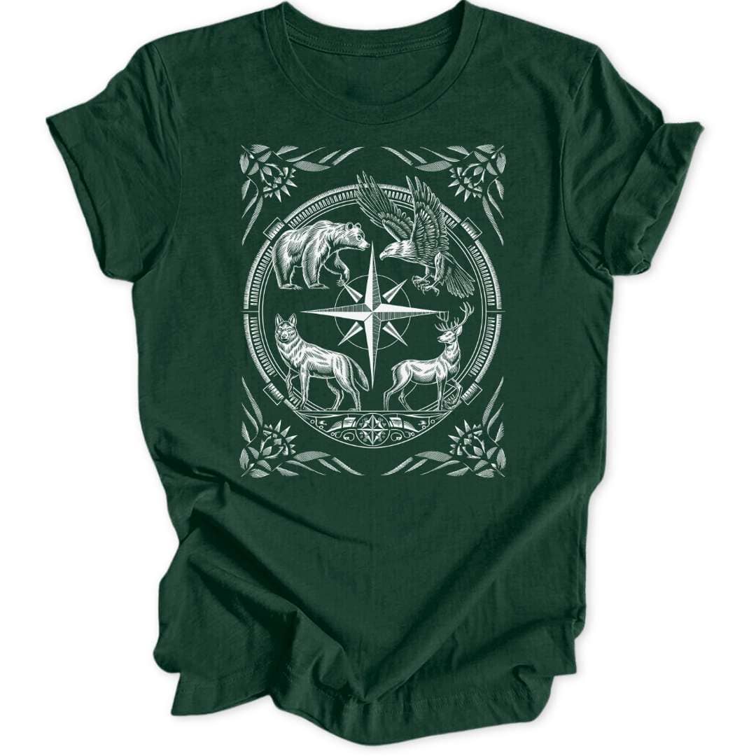 Wildtier Kompass Unisex T-Shirt - Wild Spirit
