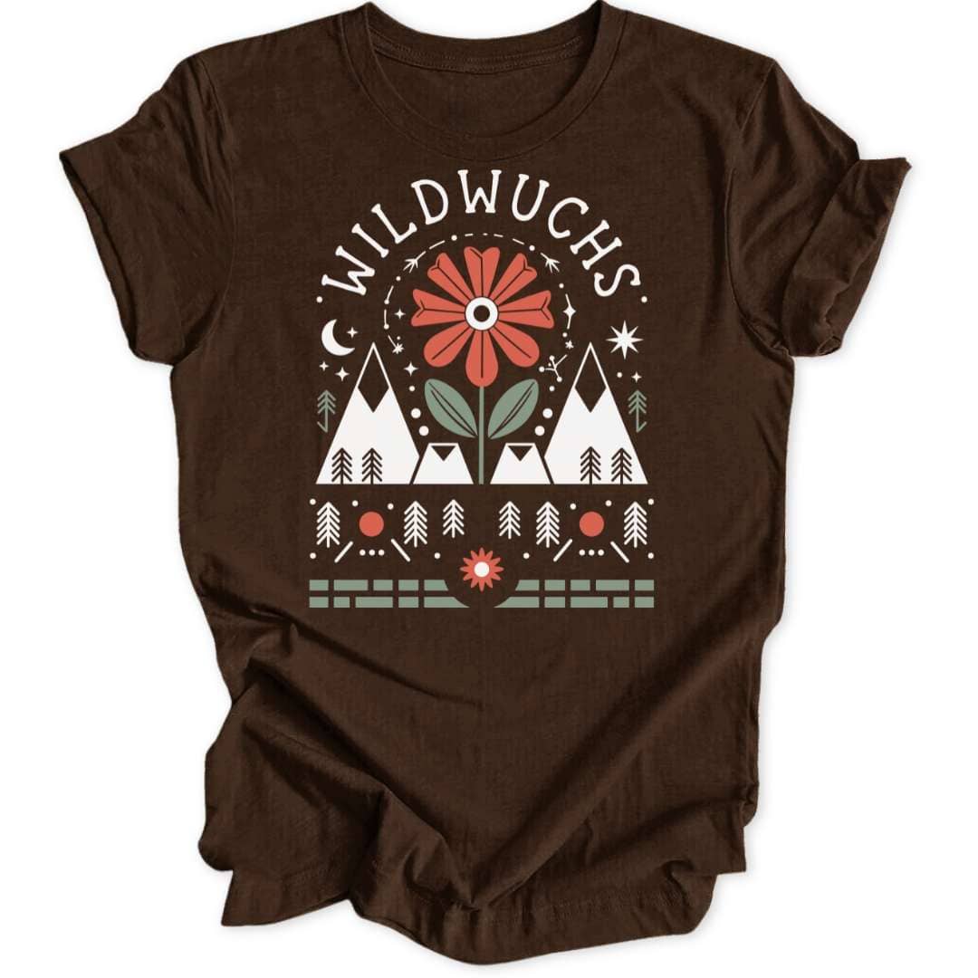 Wildwuchs Blume T-Shirt T-Shirt Braun / S