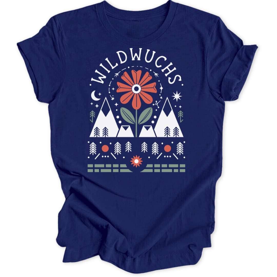Wildwuchs Blume T-Shirt T-Shirt Navy / S