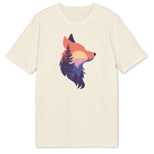 Wolf Silhouette Retro Bio T-Shirt - Wild Spirit