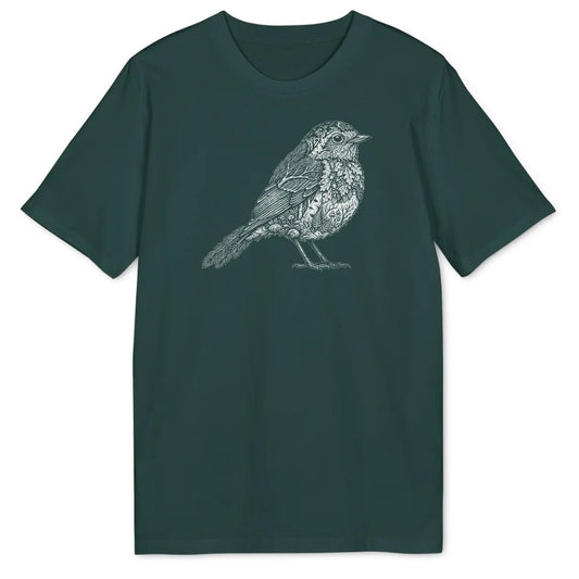 Woodcut Robin Bio T-Shirt - Wild Spirit