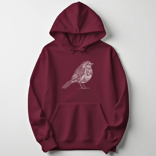 Woodcut Robin Unisex Hoodie - Wild Spirit