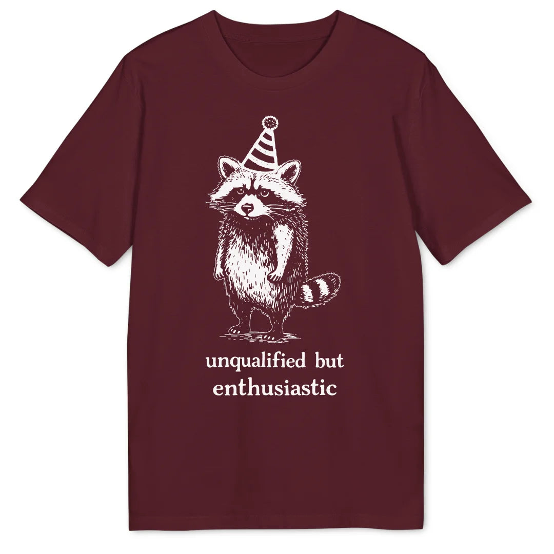 Enthusiastic Raccoon - Burgundy
