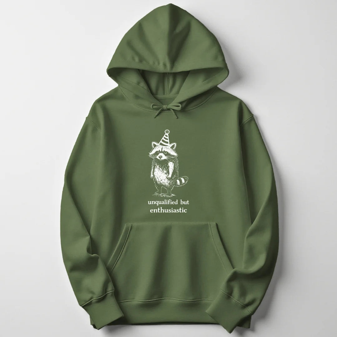 Enthusiastic Raccoon - Military Green