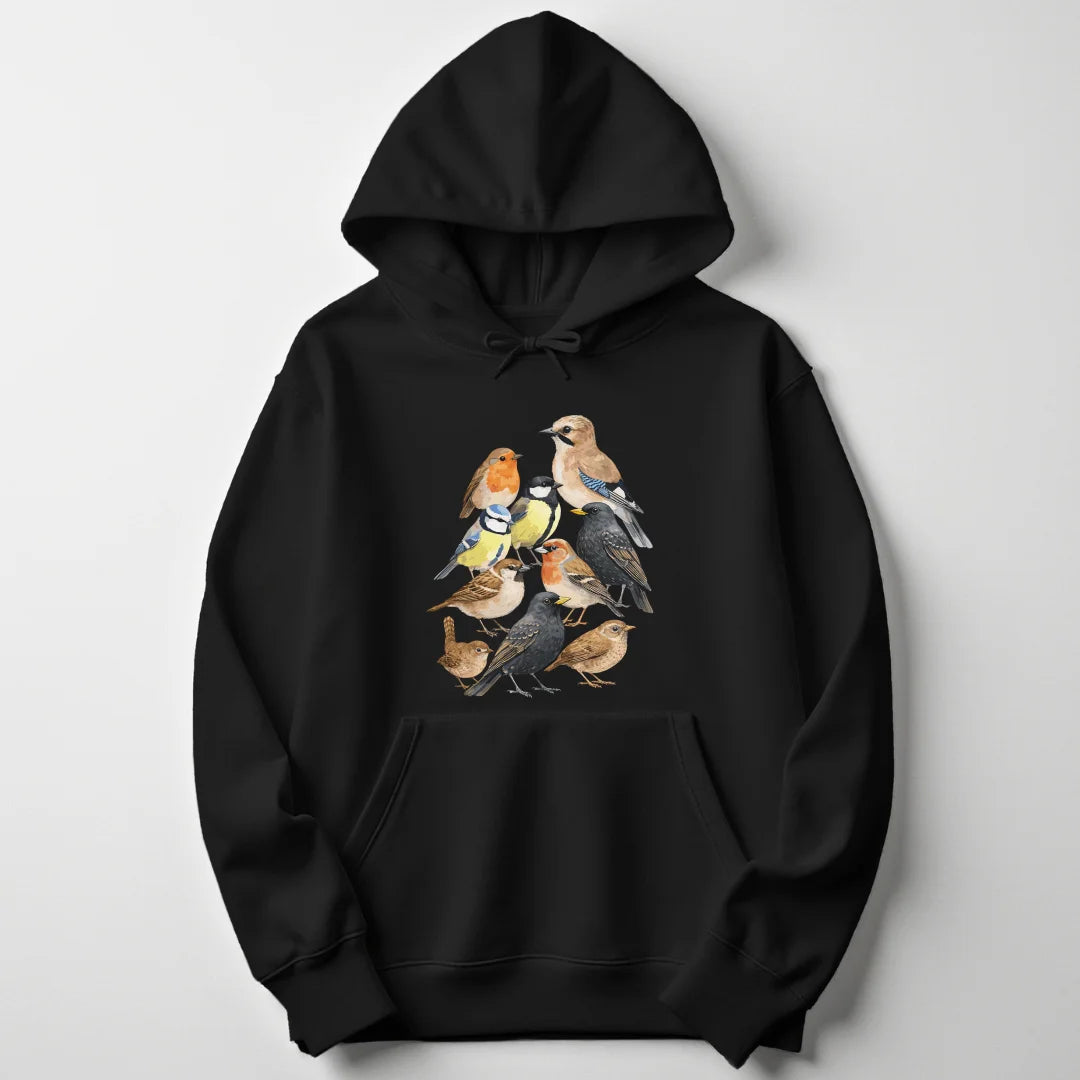 Watercolor Birds - Black