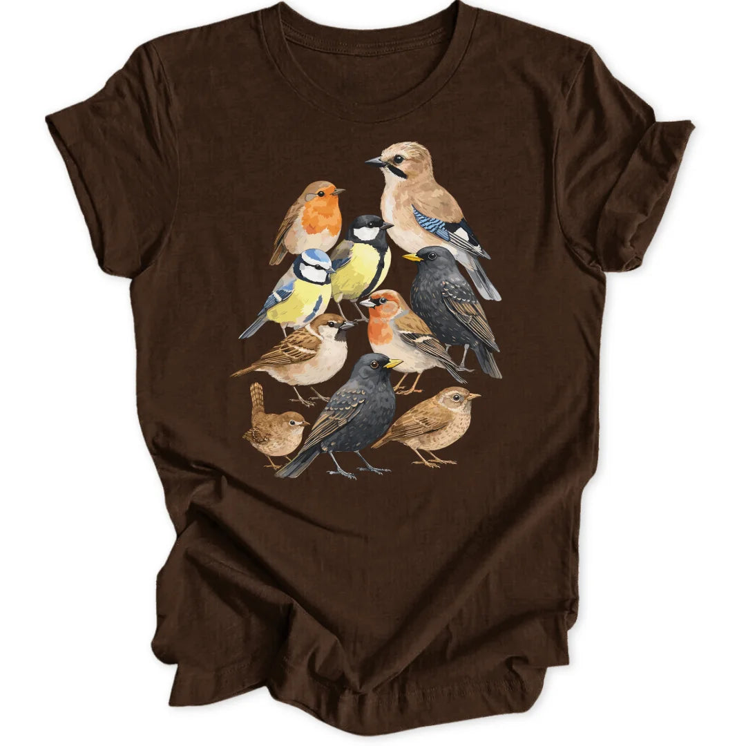 Watercolor Birds - Dark Chocolate