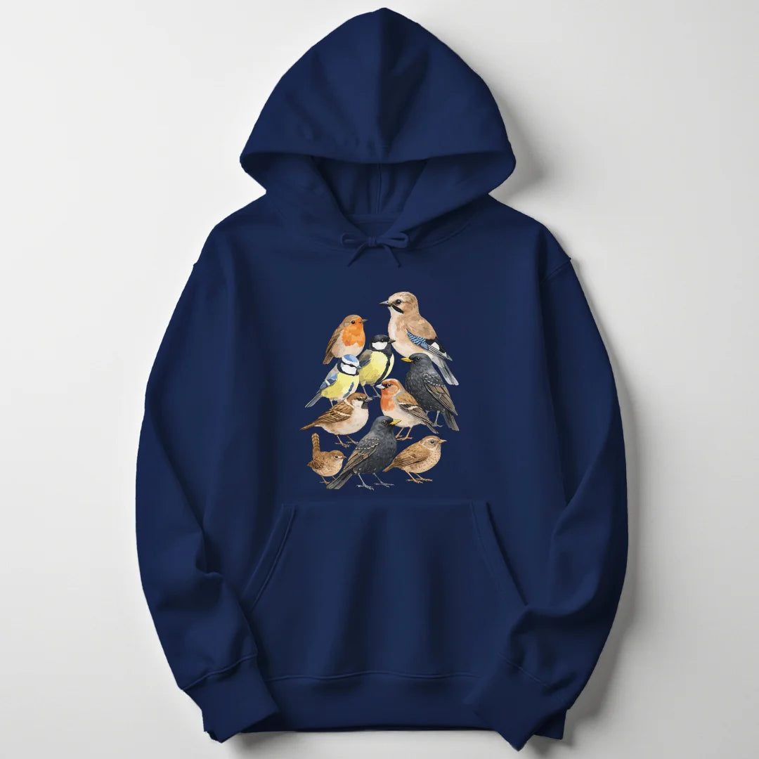 Watercolor Birds - Navy