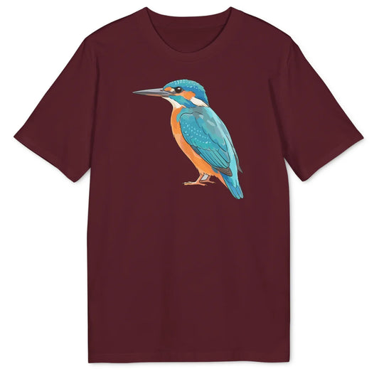Watercolor Kingfisher - Burgundy