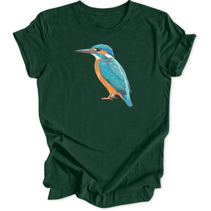 Watercolor Kingfisher - Forest Green