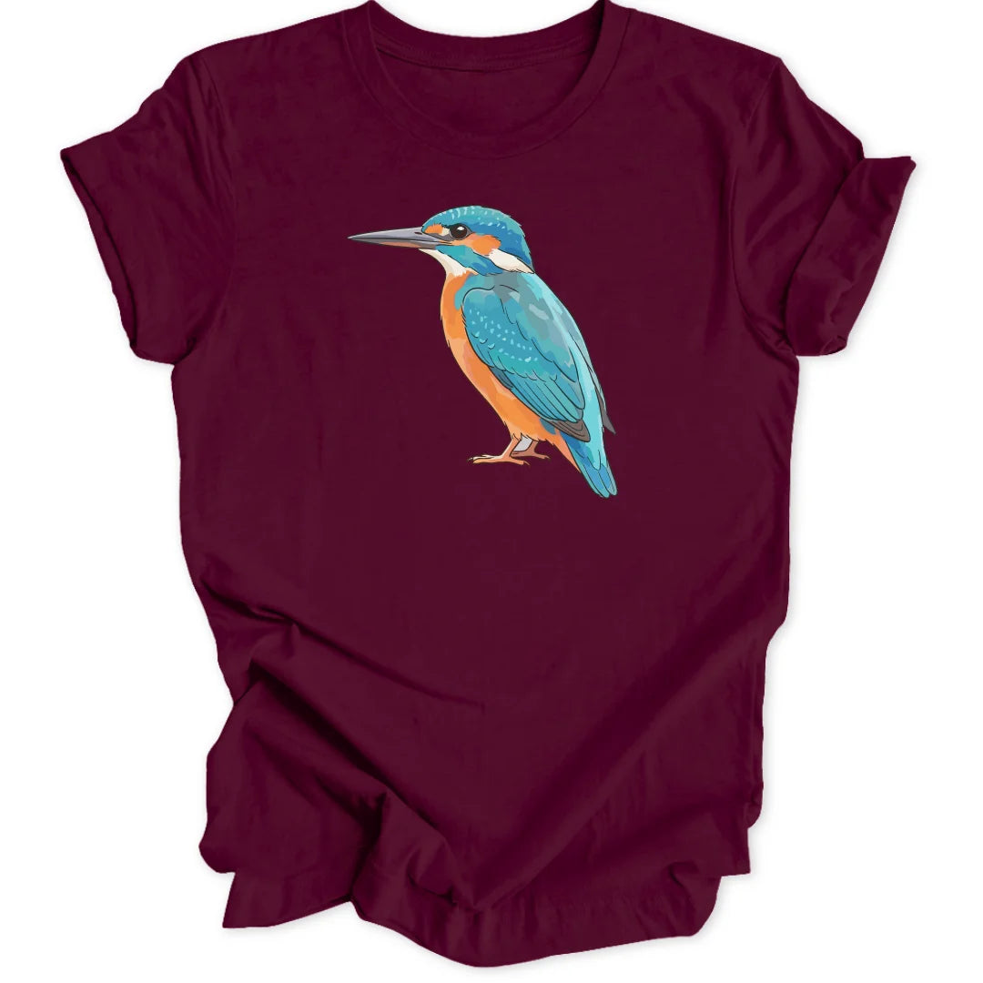 Watercolor Kingfisher - Maroon