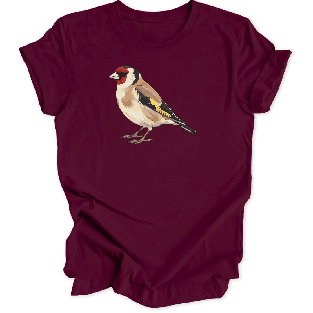 Watercolor Goldfinch - Maroon