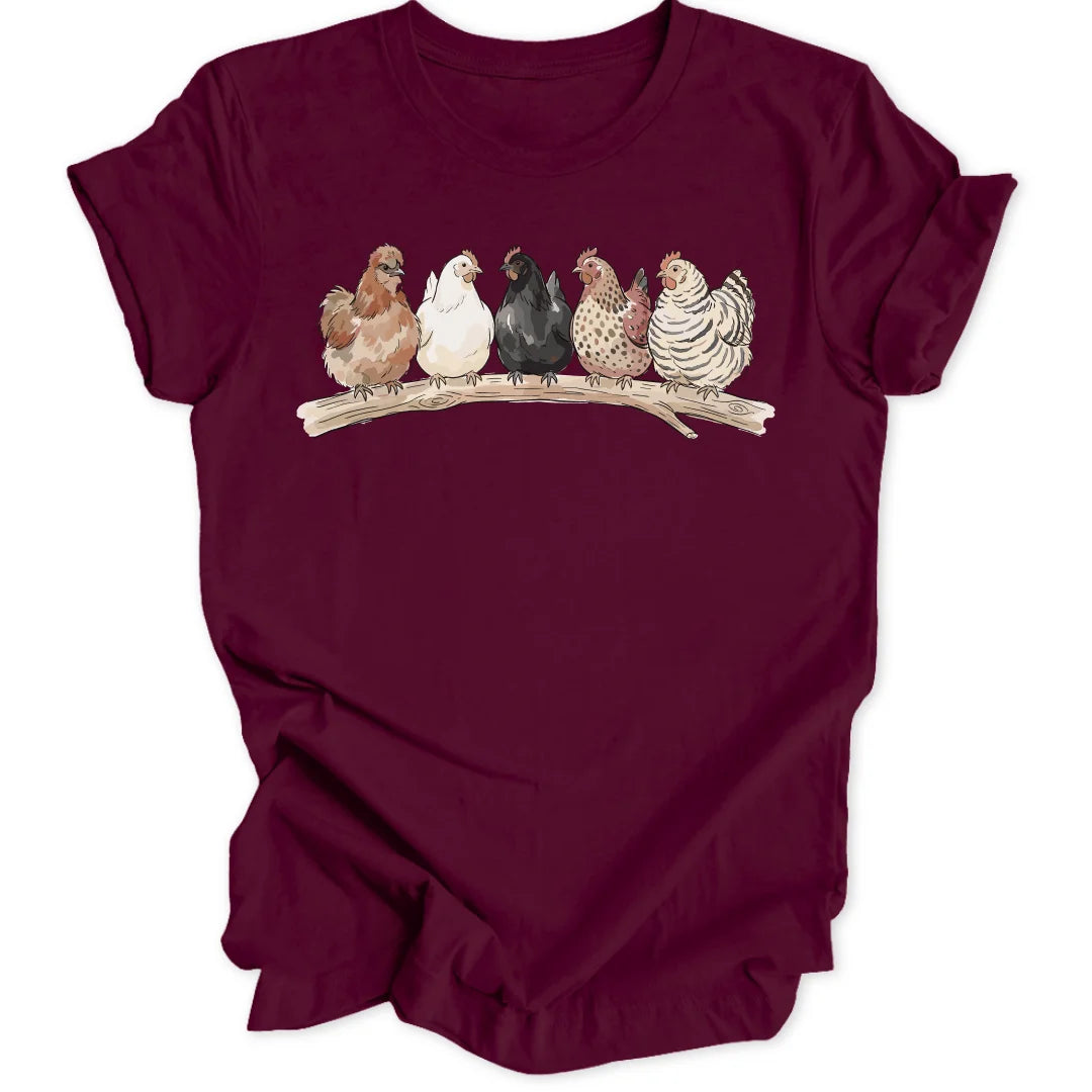 Chicken on a Branch - Maroon