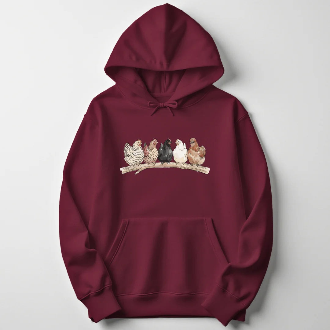 Chicken on a Branch - Maroon