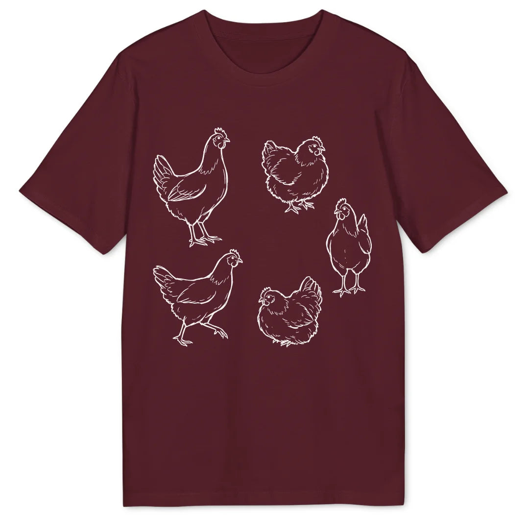 Chicken Sketch - Burgundy
