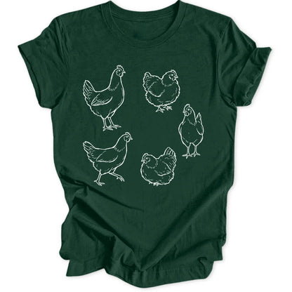 Chicken Sketch - Forest Green