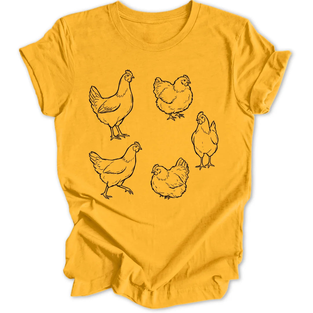 Chicken Sketch - Gold
