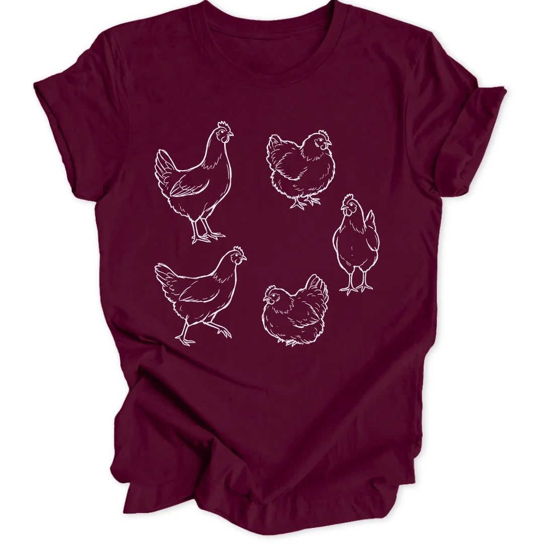 Chicken Sketch - Maroon