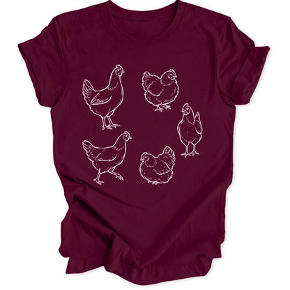 Chicken Sketch - Maroon