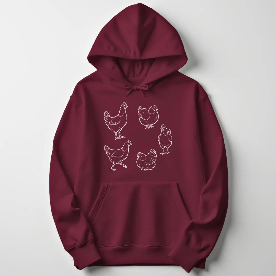 Chicken Sketch - Maroon
