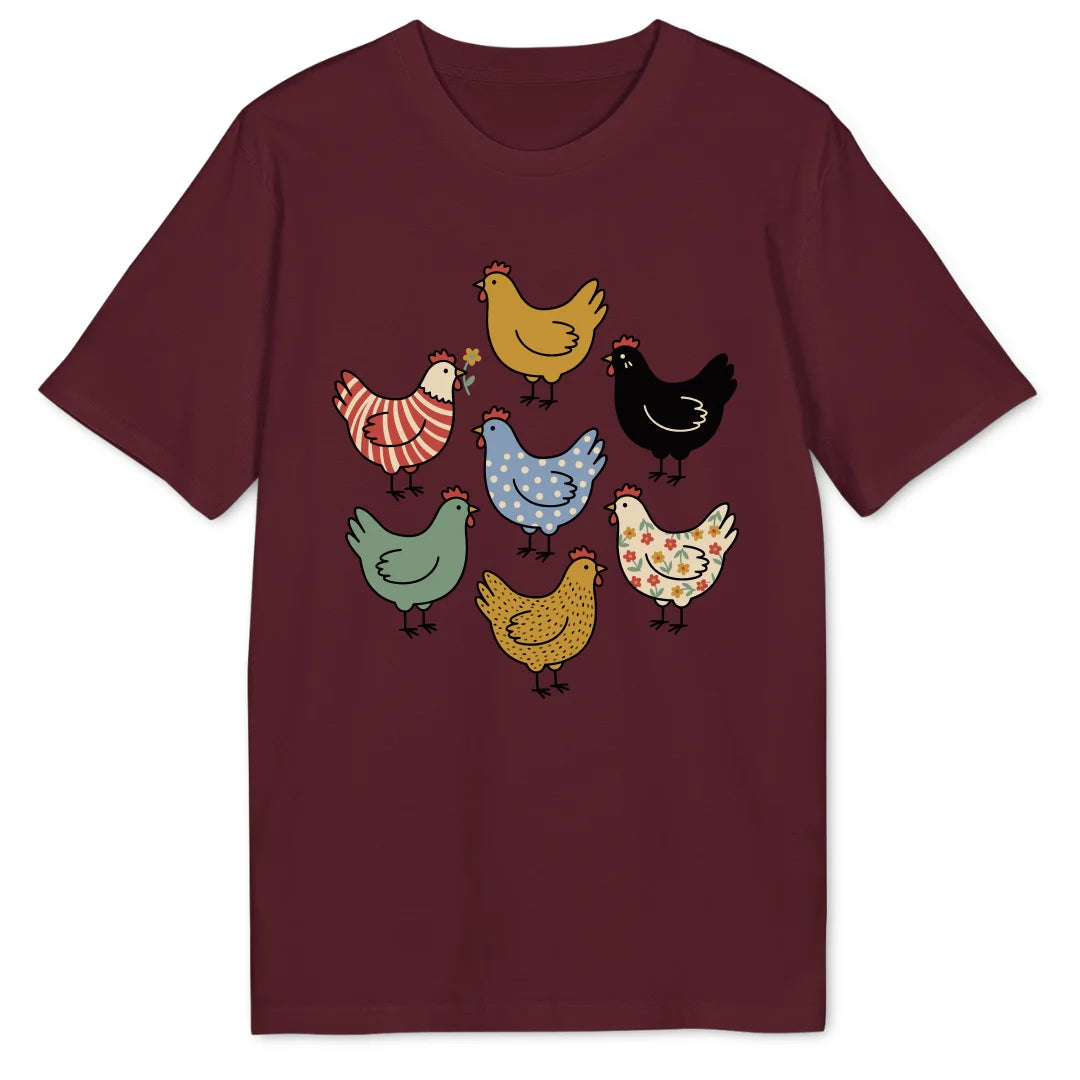 Chicken Pattern - Burgundy