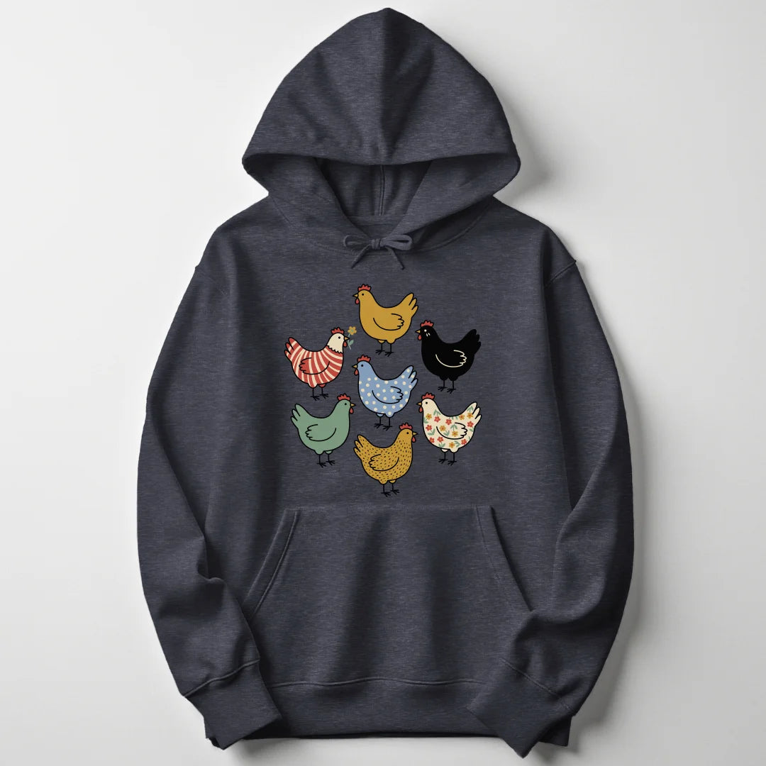 Chicken Pattern - Dark Heather