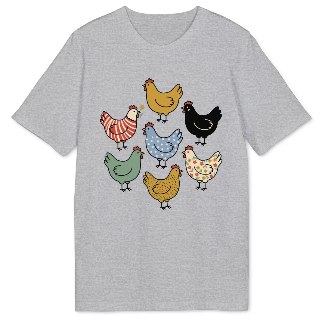 Chicken Pattern - Heather Grey