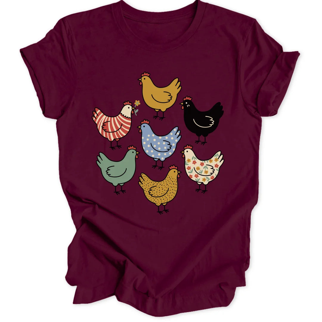 Chicken Pattern - Maroon