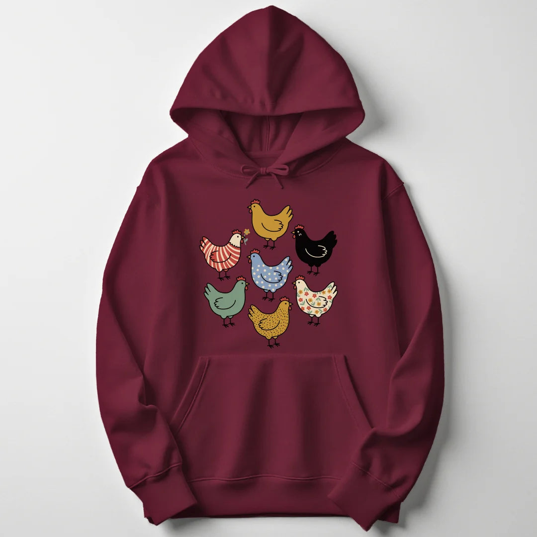 Chicken Pattern - Maroon