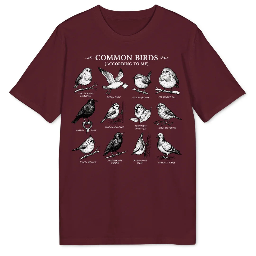 Common Birds - Burgundy