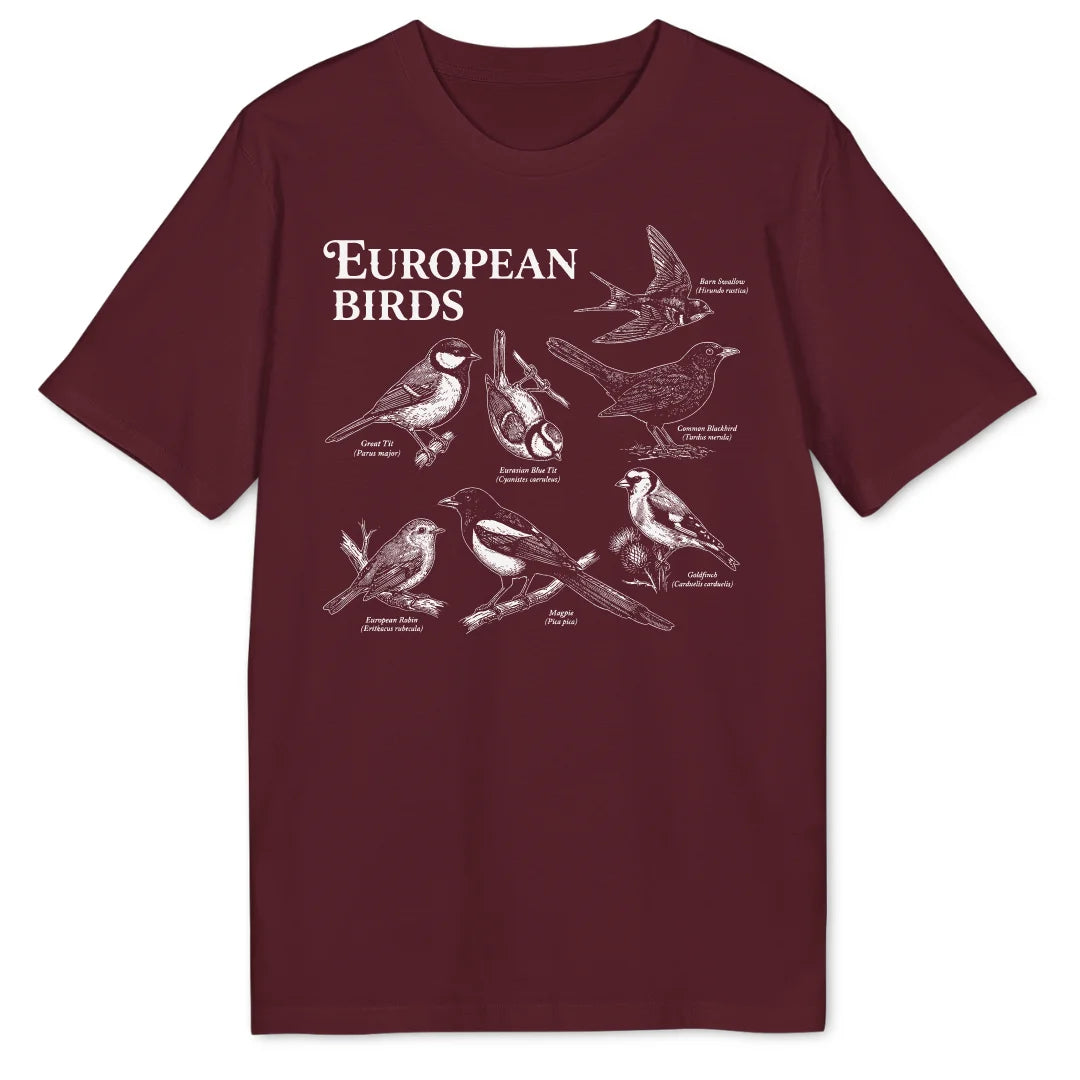 European Birds - Burgundy