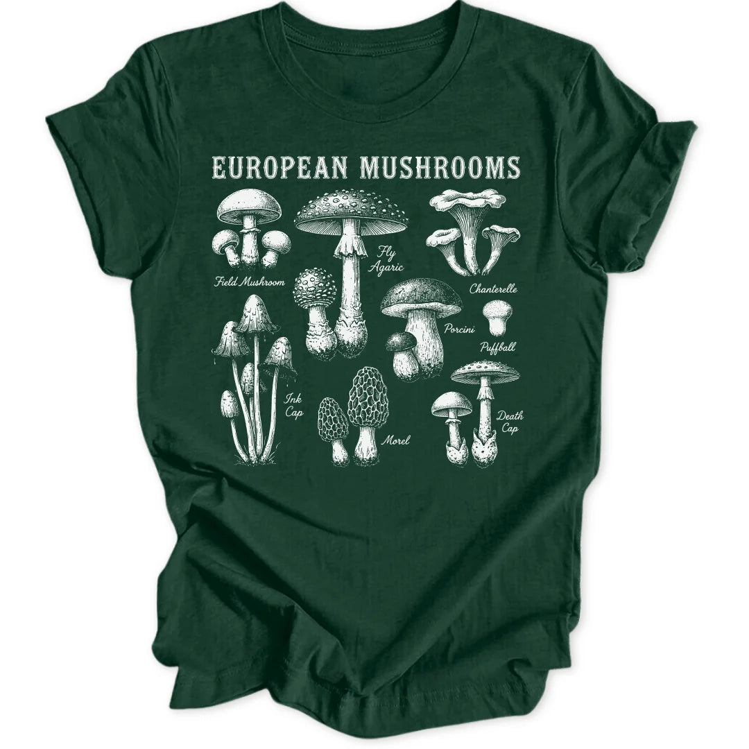 European Mushrooms - Forest Green