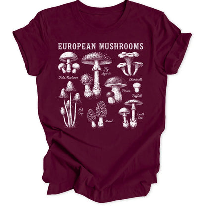 European Mushrooms - Maroon