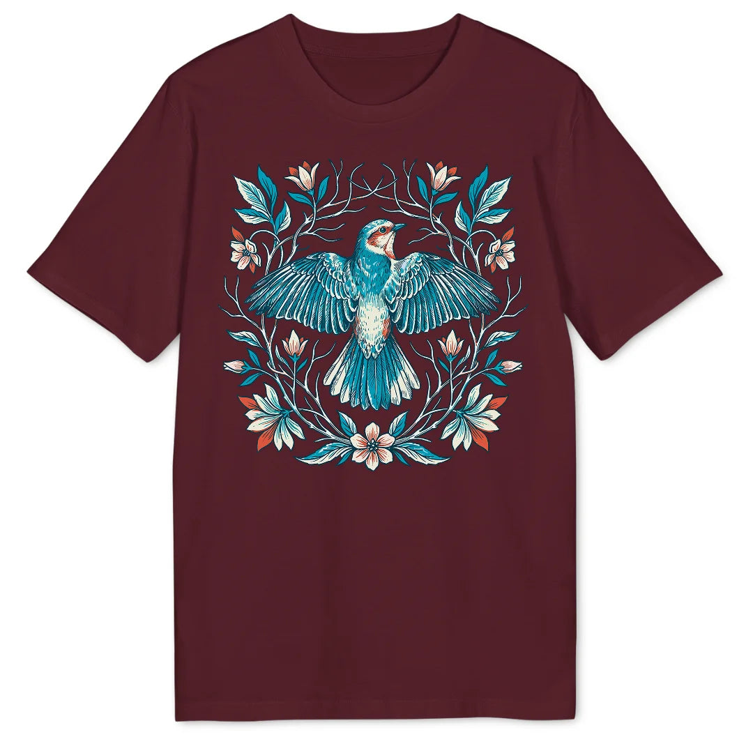 Floral Wings - Burgundy