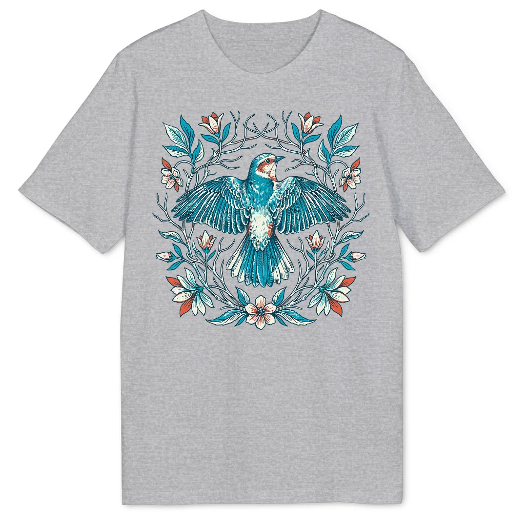 Floral Wings - Heather Grey