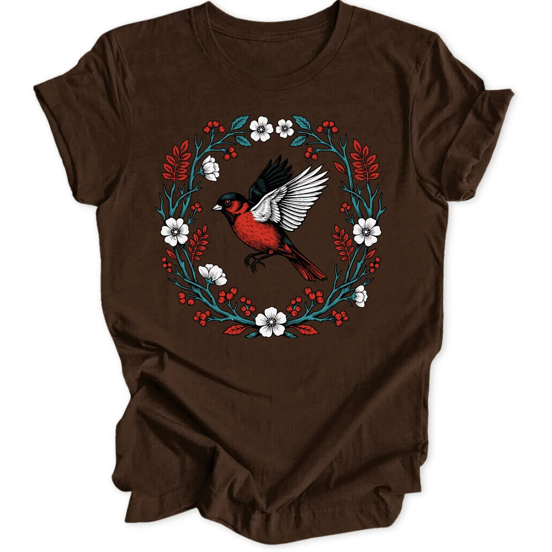 Floral Red Bird - Dark Chocolate
