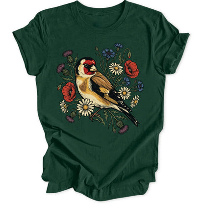 Floral Goldfinch - Forest Green