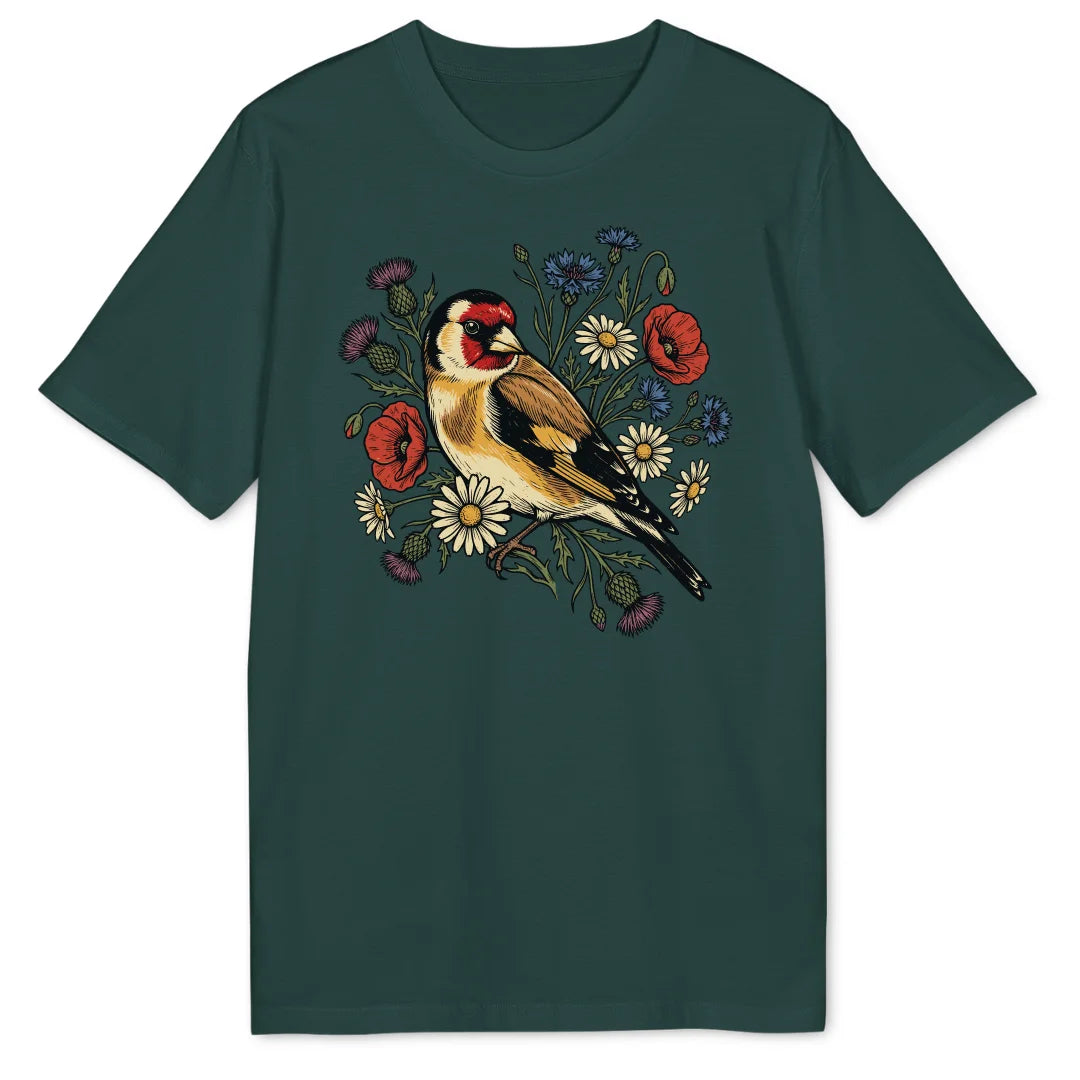 Floral Goldfinch - Glazed Green
