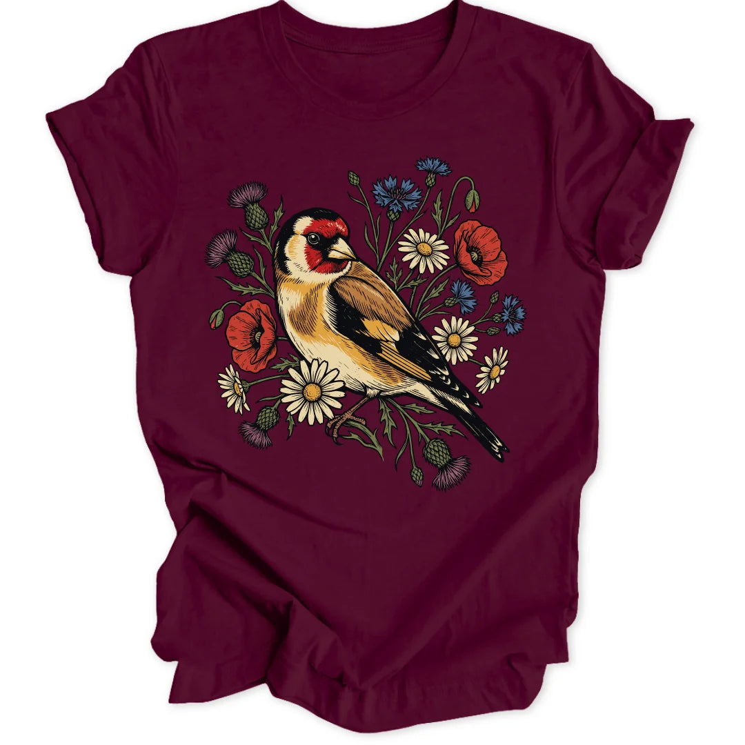 Floral Goldfinch - Maroon