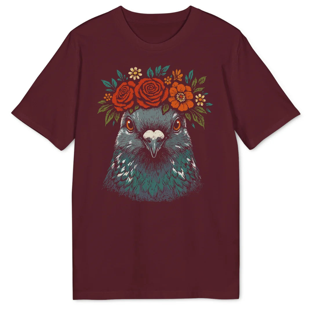 Floral Pigeon - Burgundy