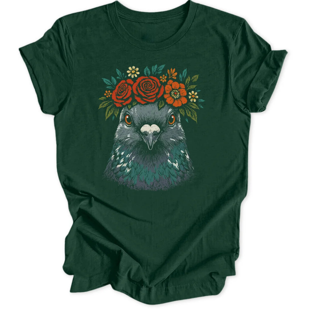 Floral Pigeon - Forest Green