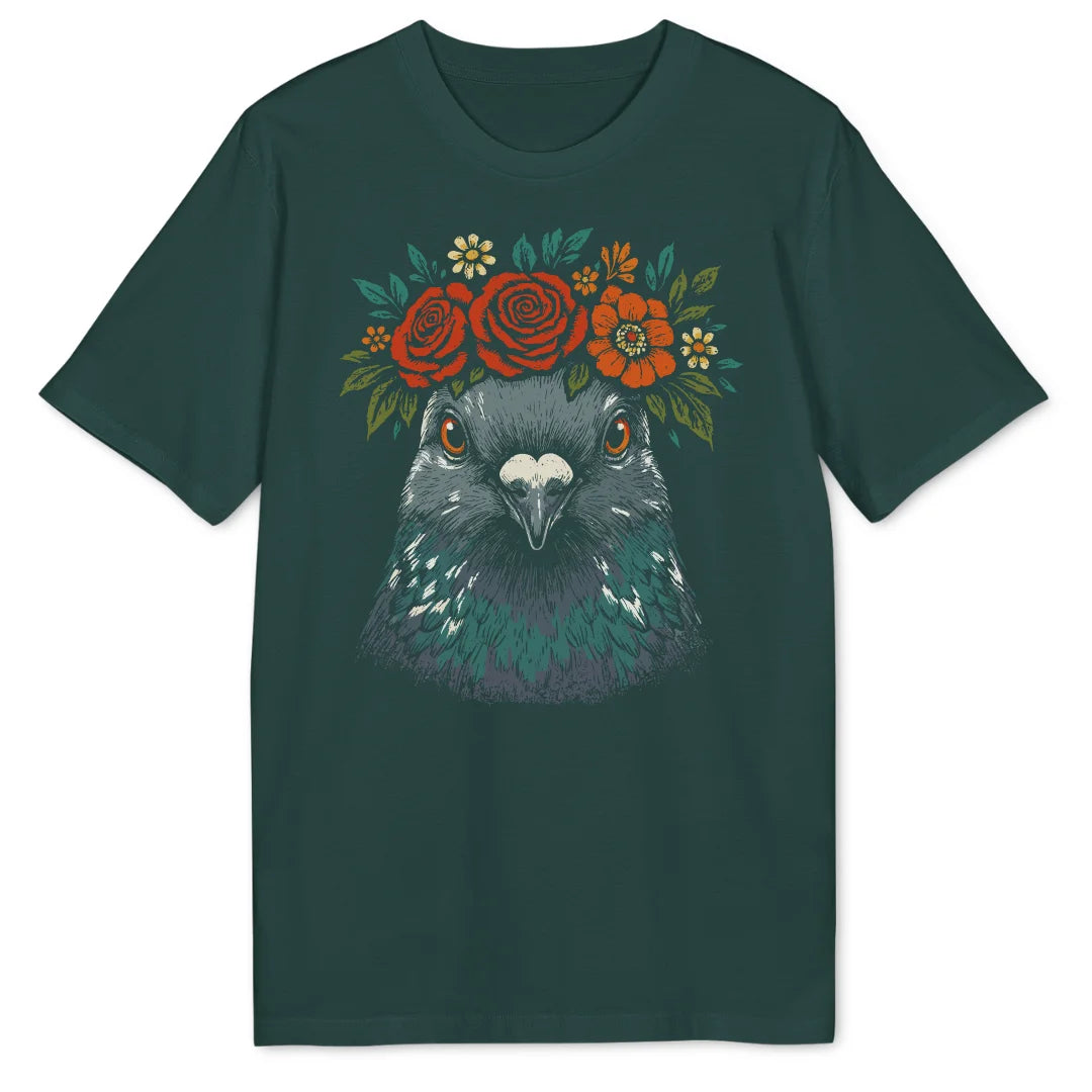 Floral Pigeon - Glazed Green